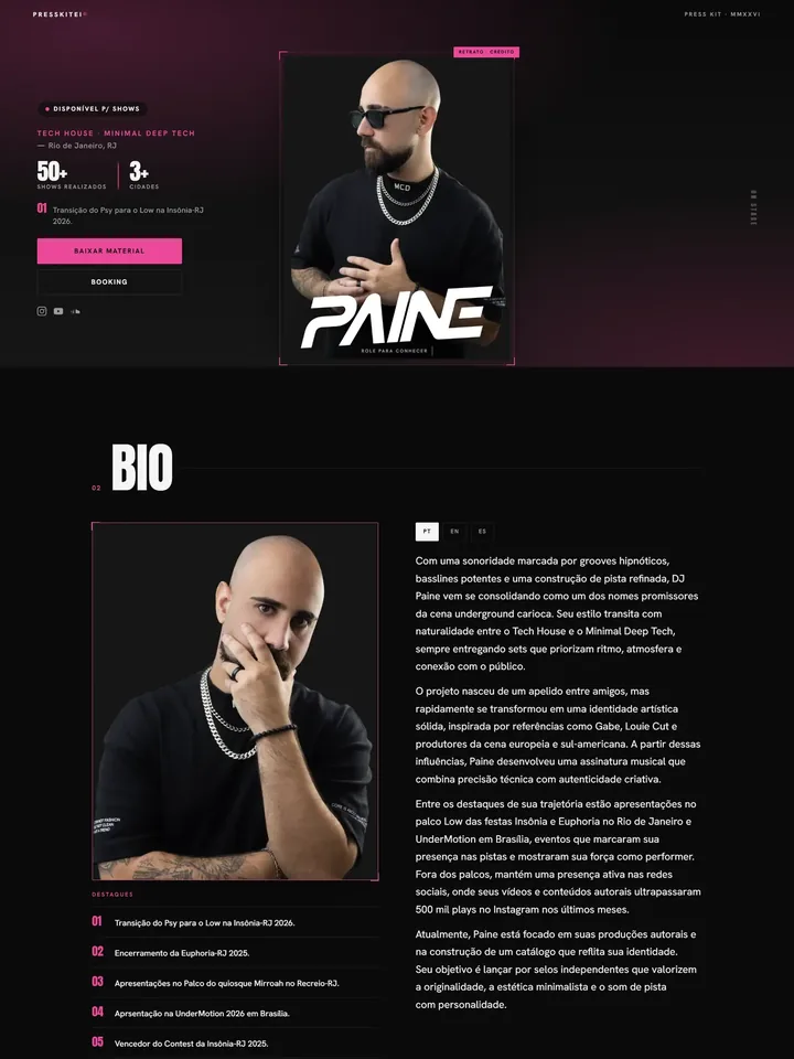Template Fuchsia do Presskitei